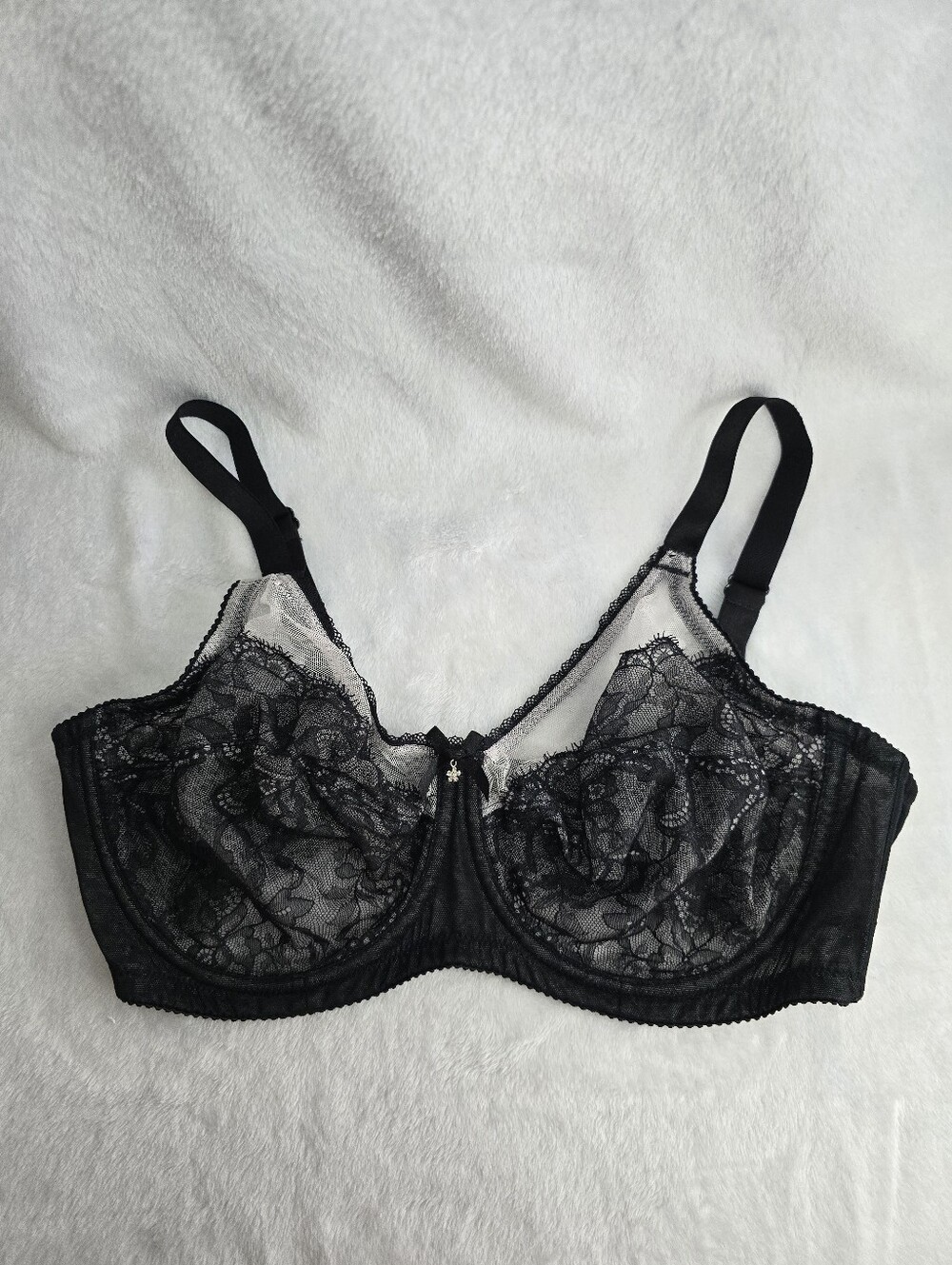 Wacoal Retro Chic Full Figure Underwire Bra Black Lace, 36D